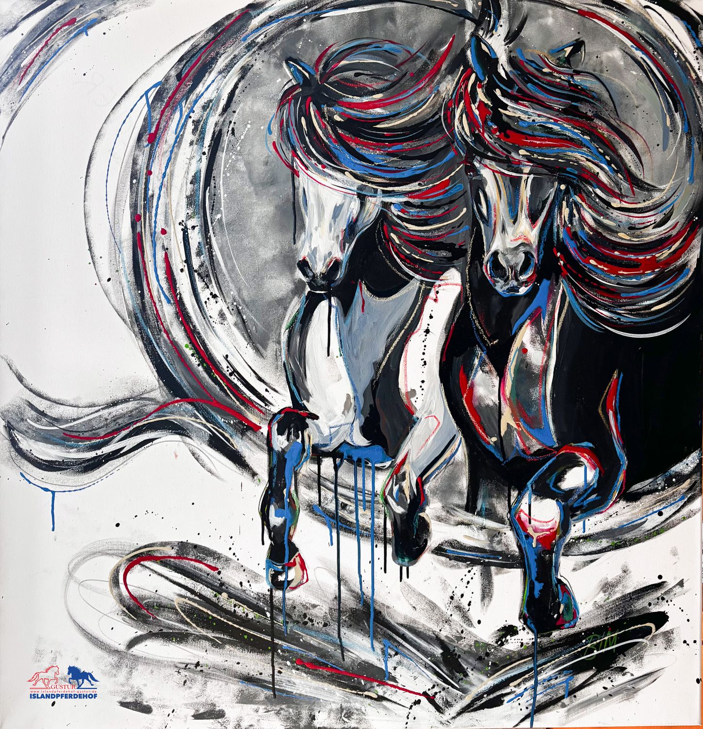 Dynamik im Tölt“ – 100 × 100 cm