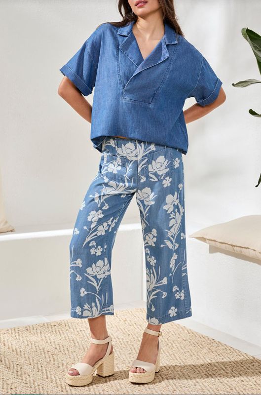 57390-4984 Tribal Flowy Popover Shirt