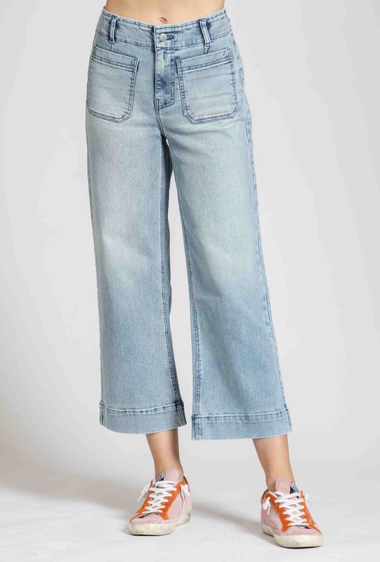 B168 APNY Cropped Wide Leg Denim Pant