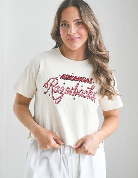 Arkansas Lasso Luxe Heavyweight Cropped Tee