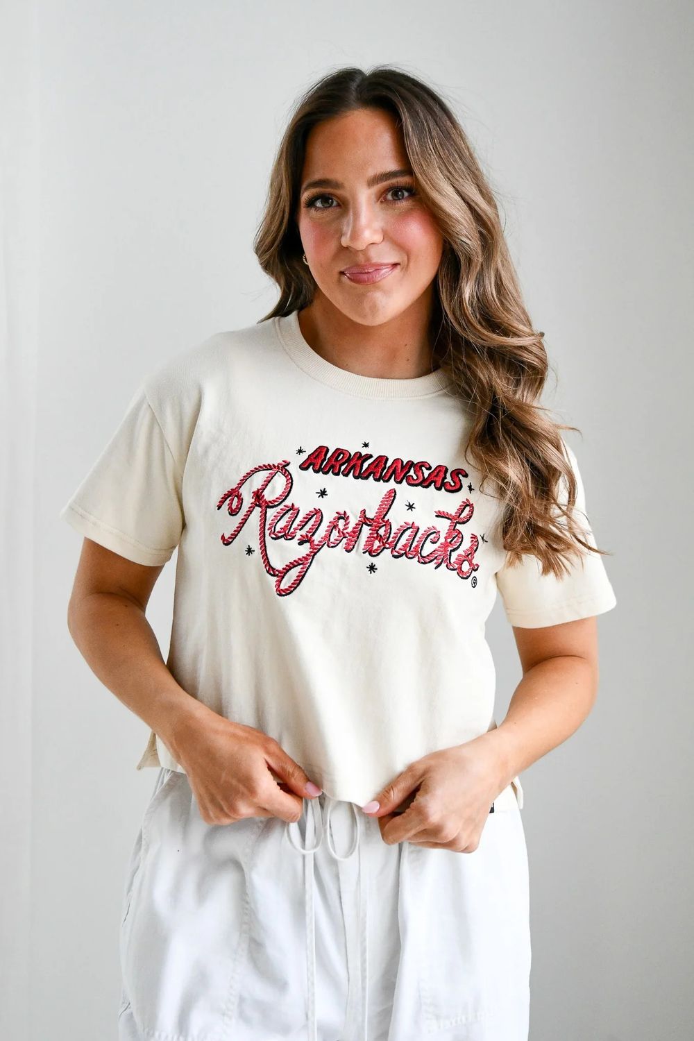 Gameday Social Arkansas Lasso Luxe Heavyweight Crop Tee