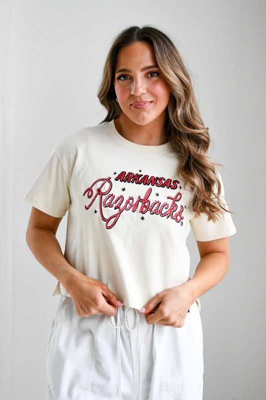 Gameday Social Arkansas Lasso Luxe Heavyweight Crop Tee