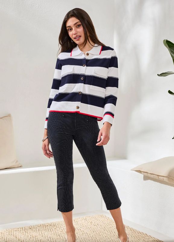 19300-8241 Tribal Striped Sweater Cardigan