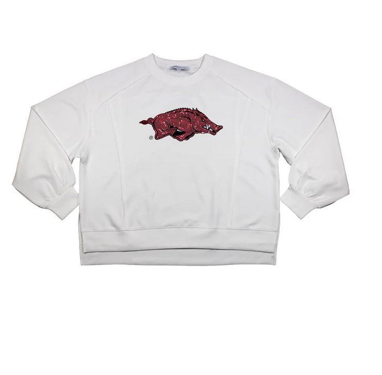 KW13UAR Arkansas Long Sleeve Sequin Crew Neck