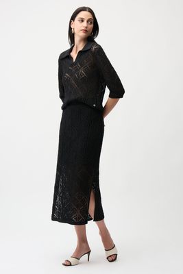 261928 Joseph Ribkoff Open Stitch Pencil Skirt