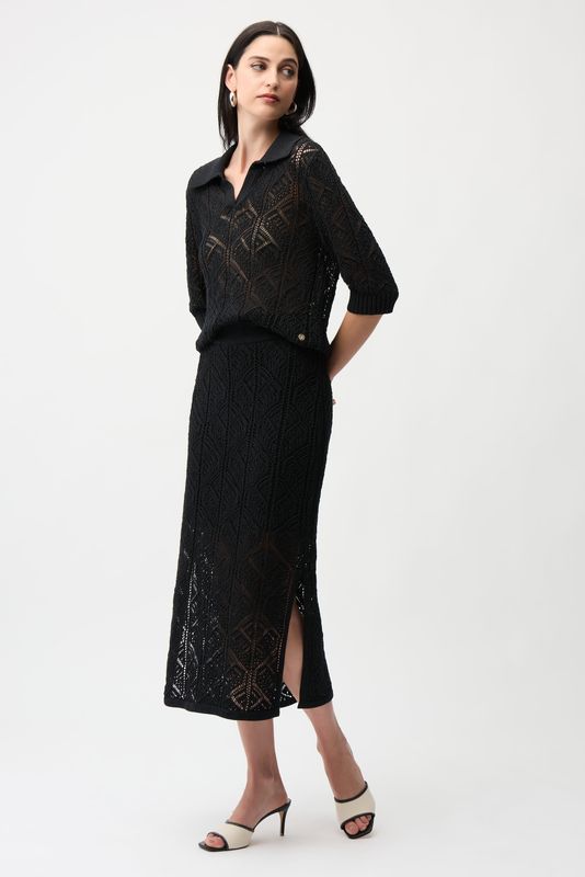261928 Joseph Ribkoff Open Stitch Pencil Skirt