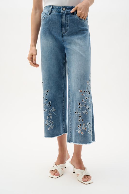 262915 Joseph Ribkoff Crop Jeans with Embroidery