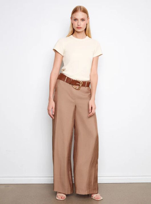 C5756-543C Charlie B Satin Wide Leg Pants