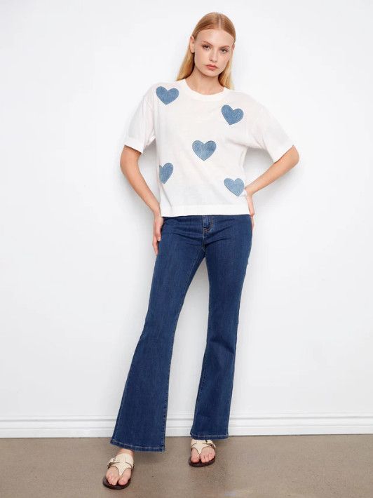 C2947H-261B Charlie B Denim Patches Sweater