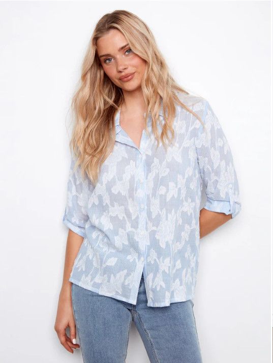 C4690-567C Charlie B Embroidered Blouse