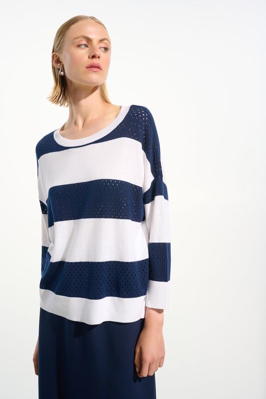 261635 Joseph Ribkoff Cotton Stripe Sweater