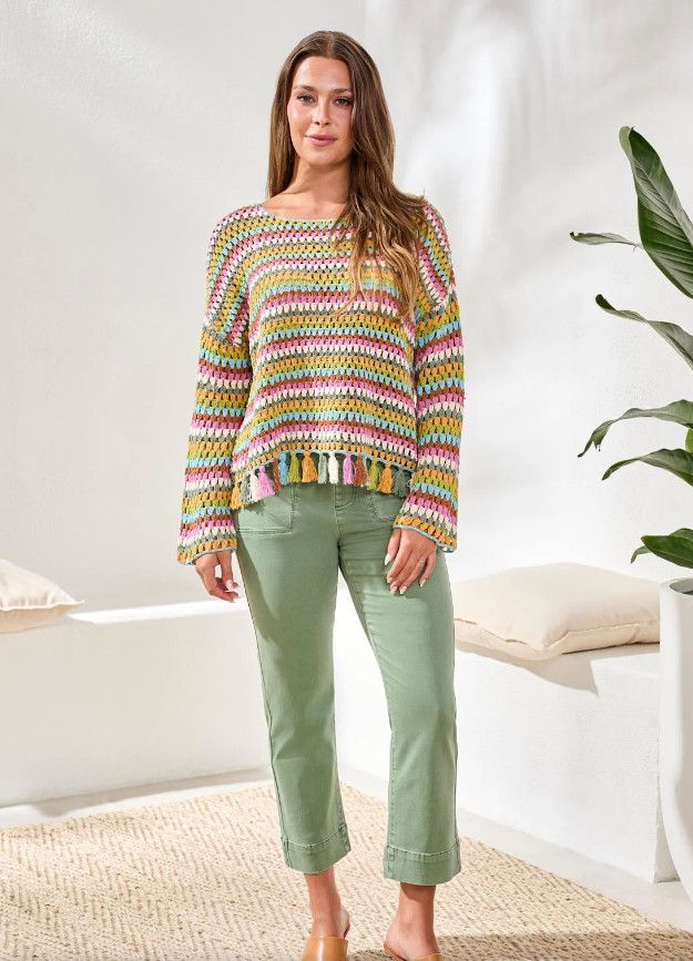 30340 Tribal Bell Sleeve Sweater