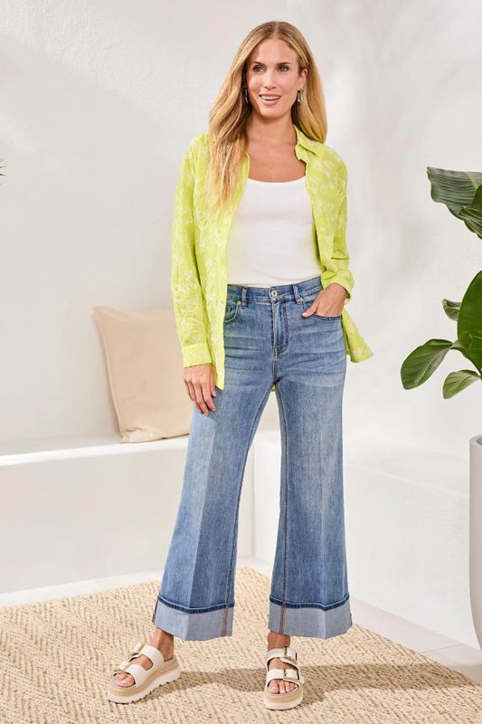 59870 Tribal Brooke Cuffed Palazzo Jeans