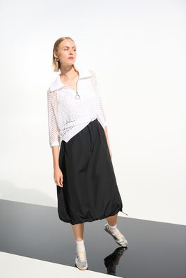 261634 Joseph Ribkoff Boxy Sweater with Zipped Neck