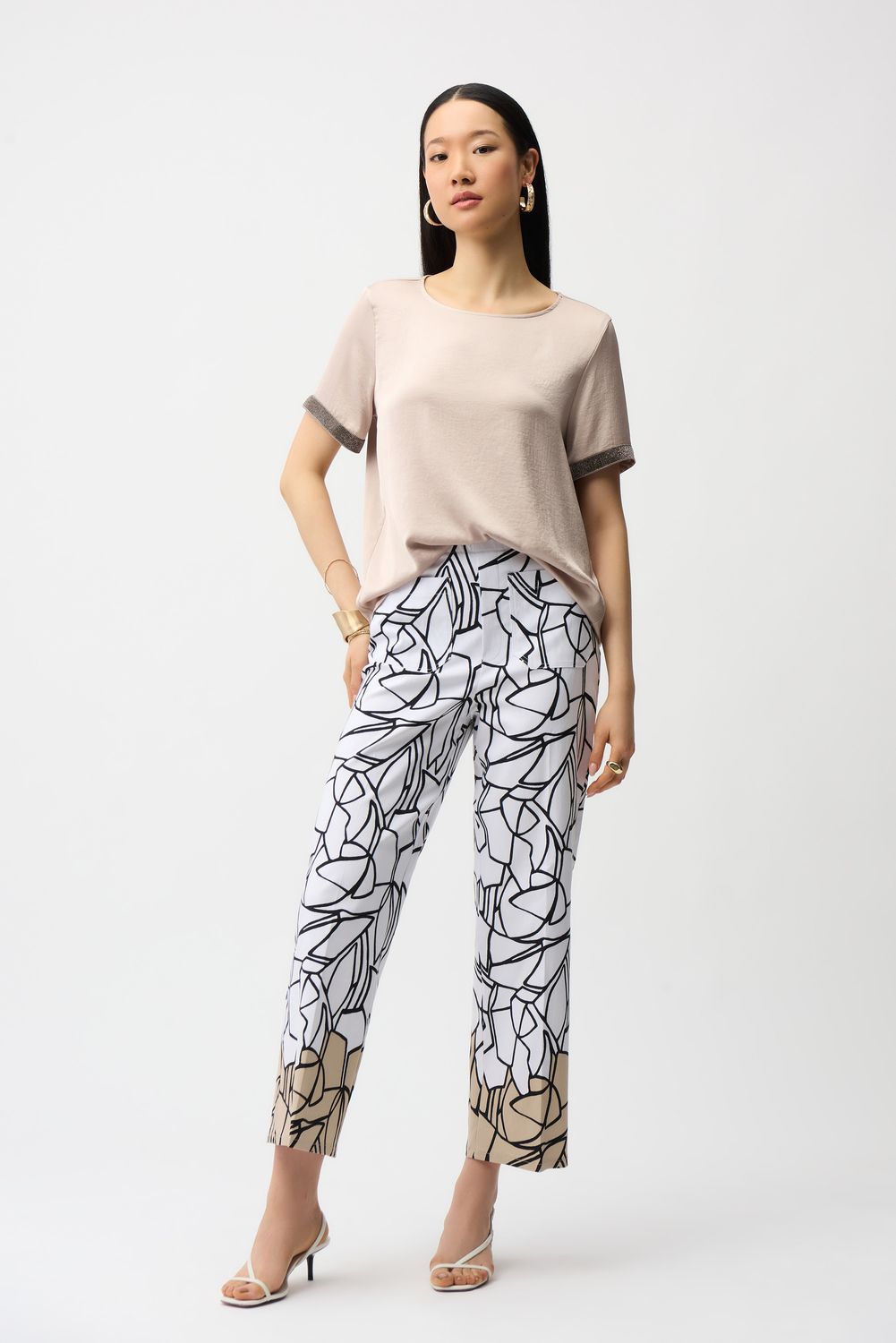 261026 Joseph Ribkoff Print Wide Leg Pants