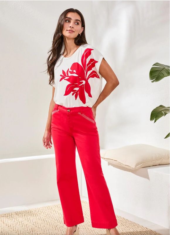 30400 Tribal Ankle Pant with Embroidery