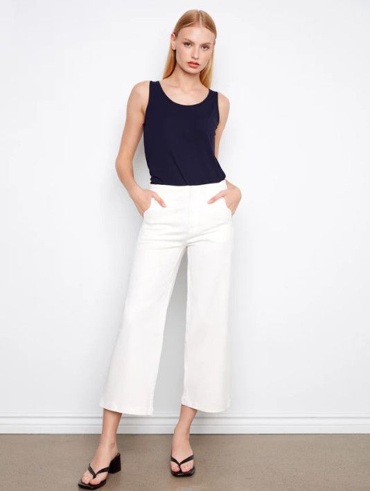 C5741-626C Charlie B Wide Leg Twill Pant