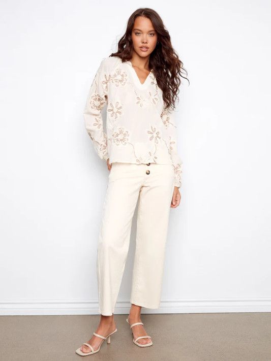 C4570DR-559C Charlie B Embroidered Blouse
