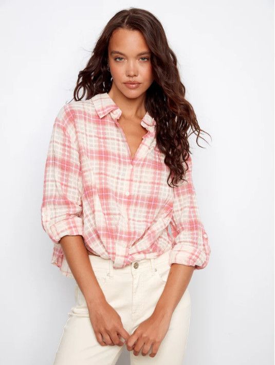 C4604R-553C Charlie B Twist Front Shirt