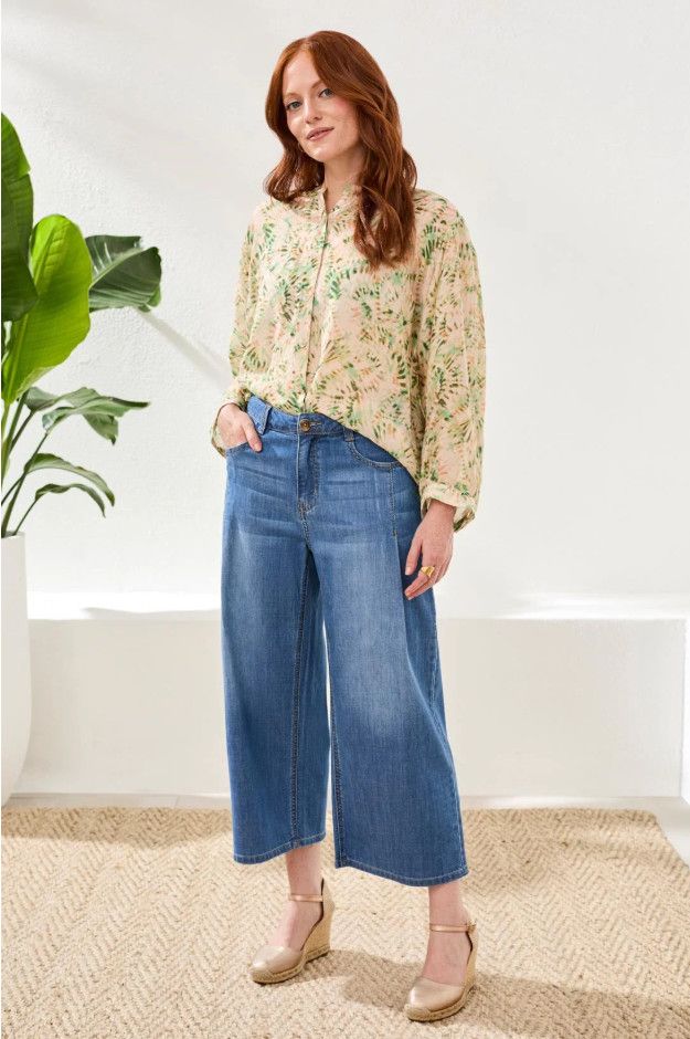 61890 Tribal Audrey Crop Wide Jeans