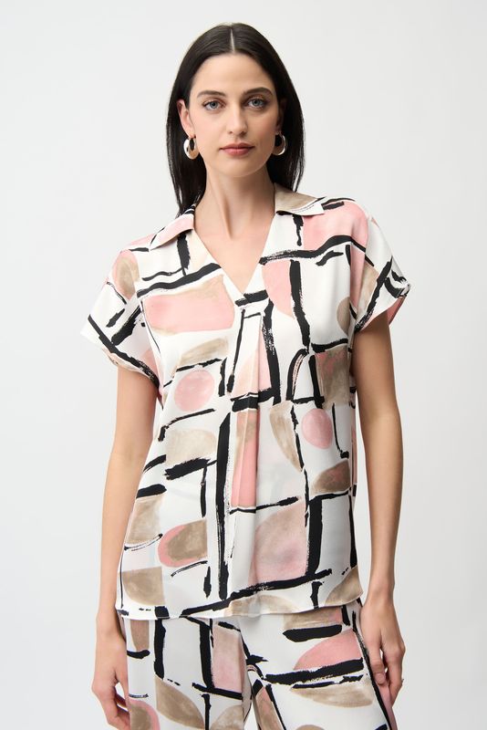 261308 Joseph Ribkoff Print Boxy Top