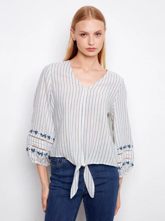 C4664-508C Charlie B Blouse with Embroidery