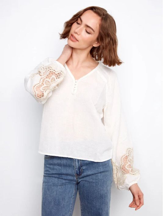 C4703-295C Charlie B Linen Blouse