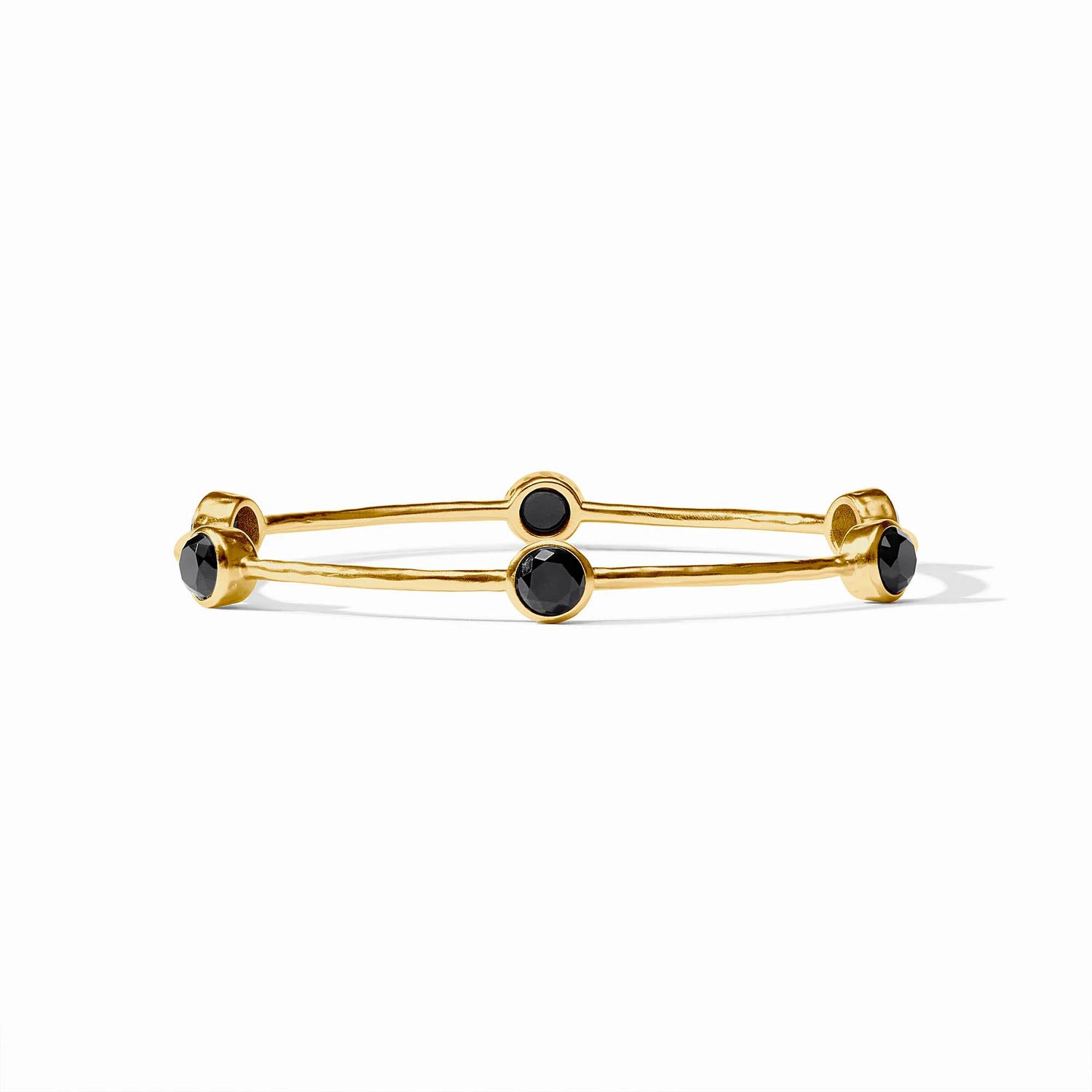 BG047GBO-M Julie Vos Milano Luxe Bangle-Obsidian Black