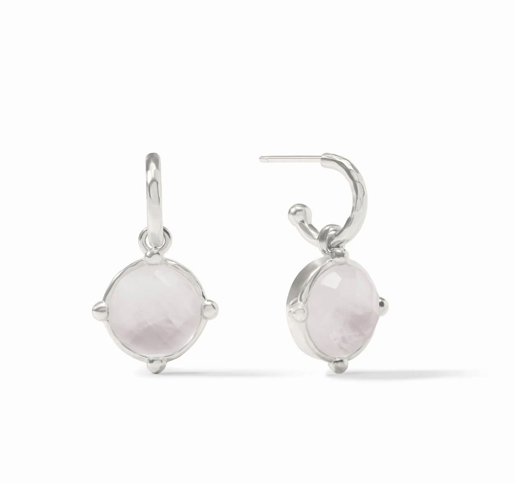 ER913SIRC00 Julie Vos Honeybee Hoop &amp; Charm Earring-Iridescent Clear Crystal
