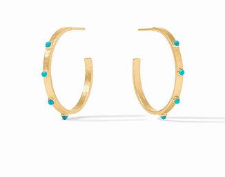 HP036GTQ-L Julie Vos Crescent Stone Hoop TURQUOISE