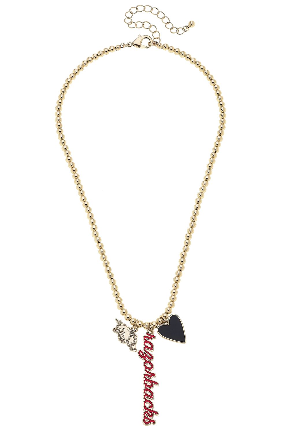 26248N Canvas Razorback Bead Charm Necklace