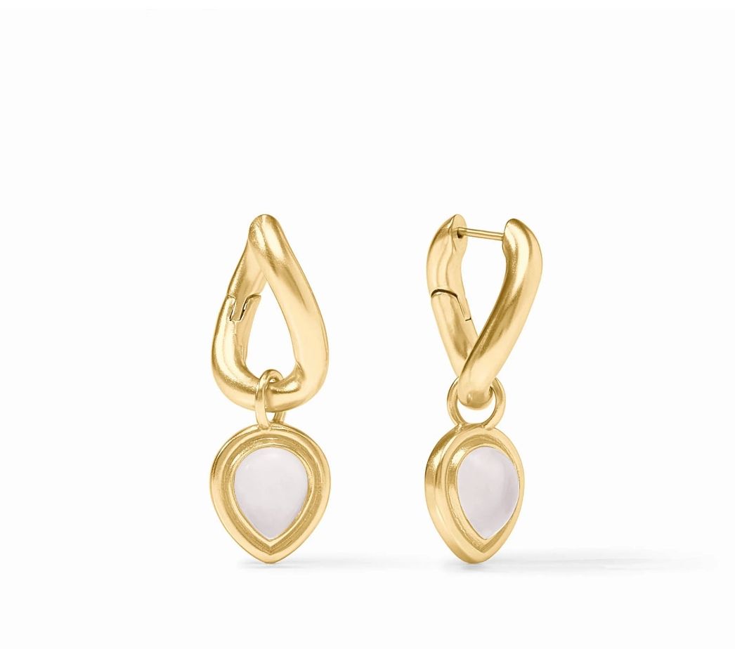 ER1010GIRC00 Julie Vos Dolce Hoop &amp; Charm Earrings-Iridescent Clear Crystal