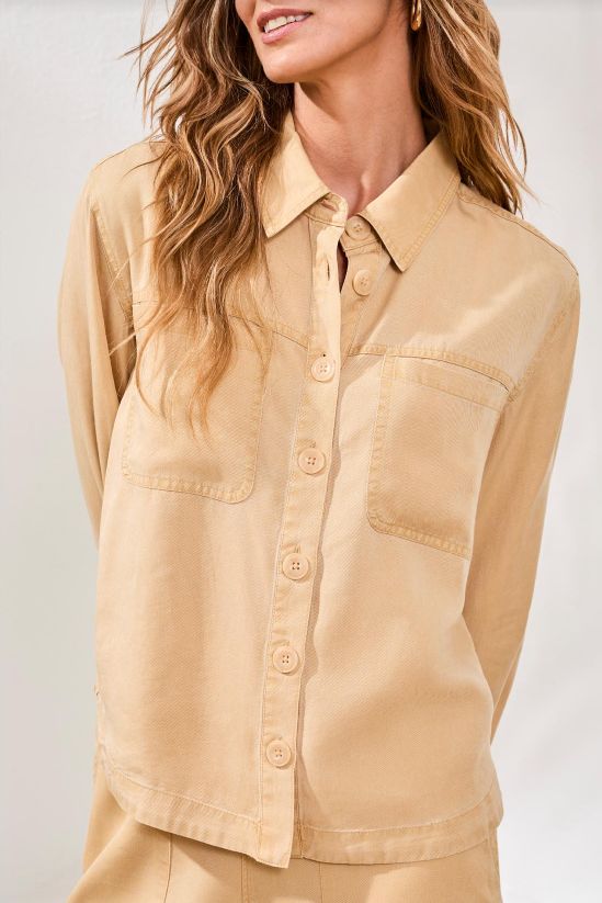 60670 Tribal Tencel Calvary Shirt, Color: CROISSANT, Size: SM