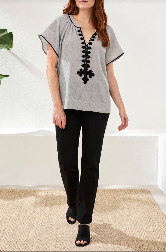 31160 Blouse with Tape Detail