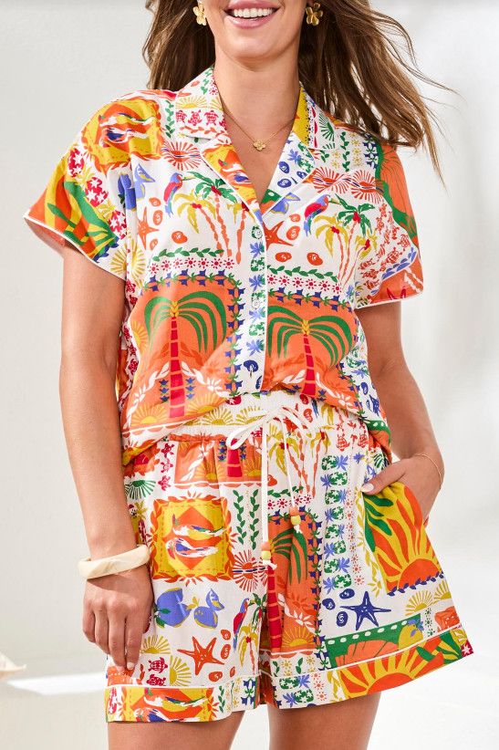 61620 Tribal Flowy Short w/Piping