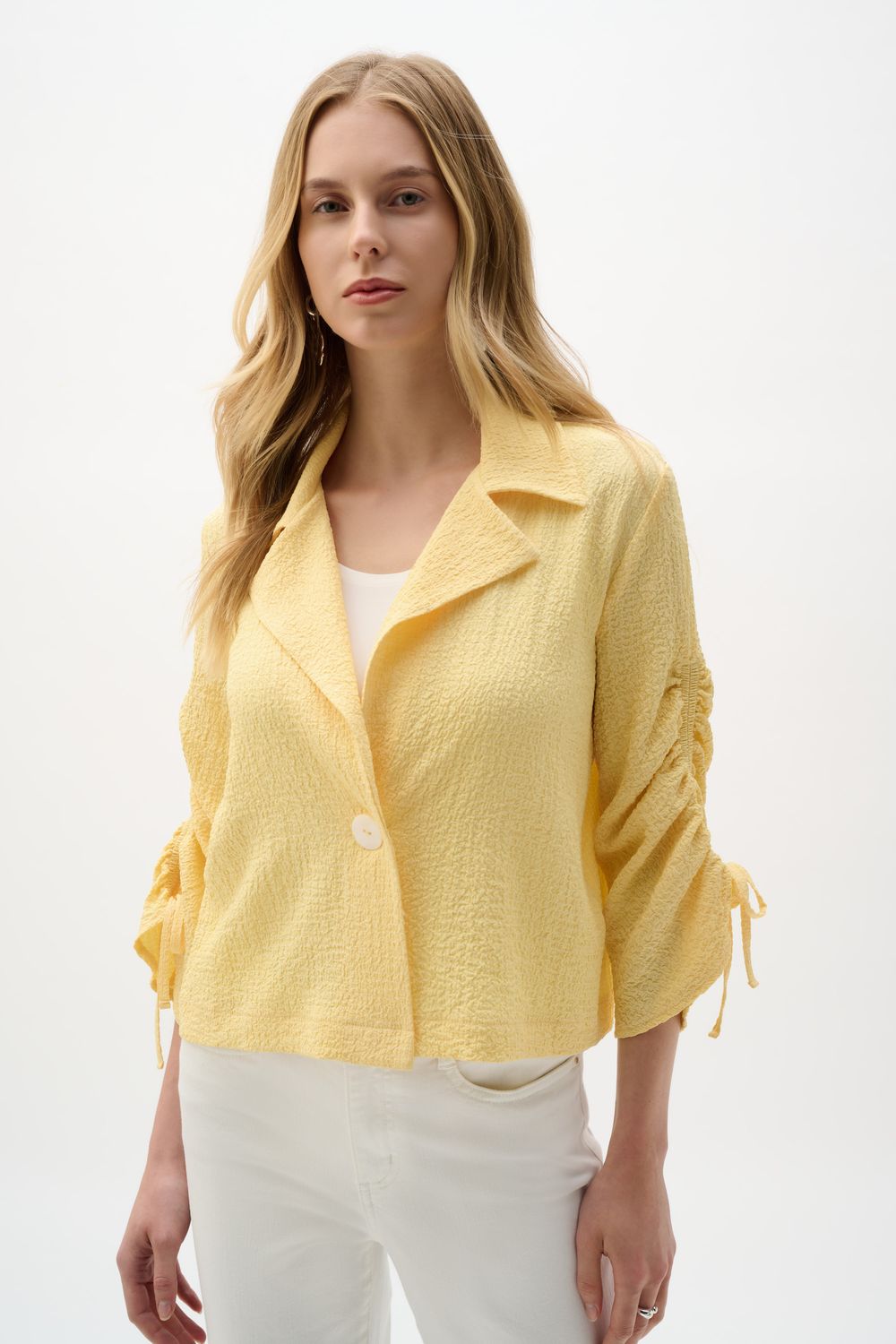 262143 Joseph Ribkoff Seersucker Boxy Blazer