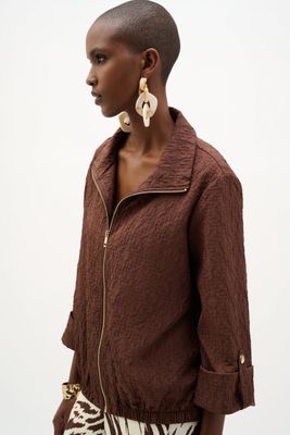 262138 Joseph Ribkoff Jacquard Bomber Jacket