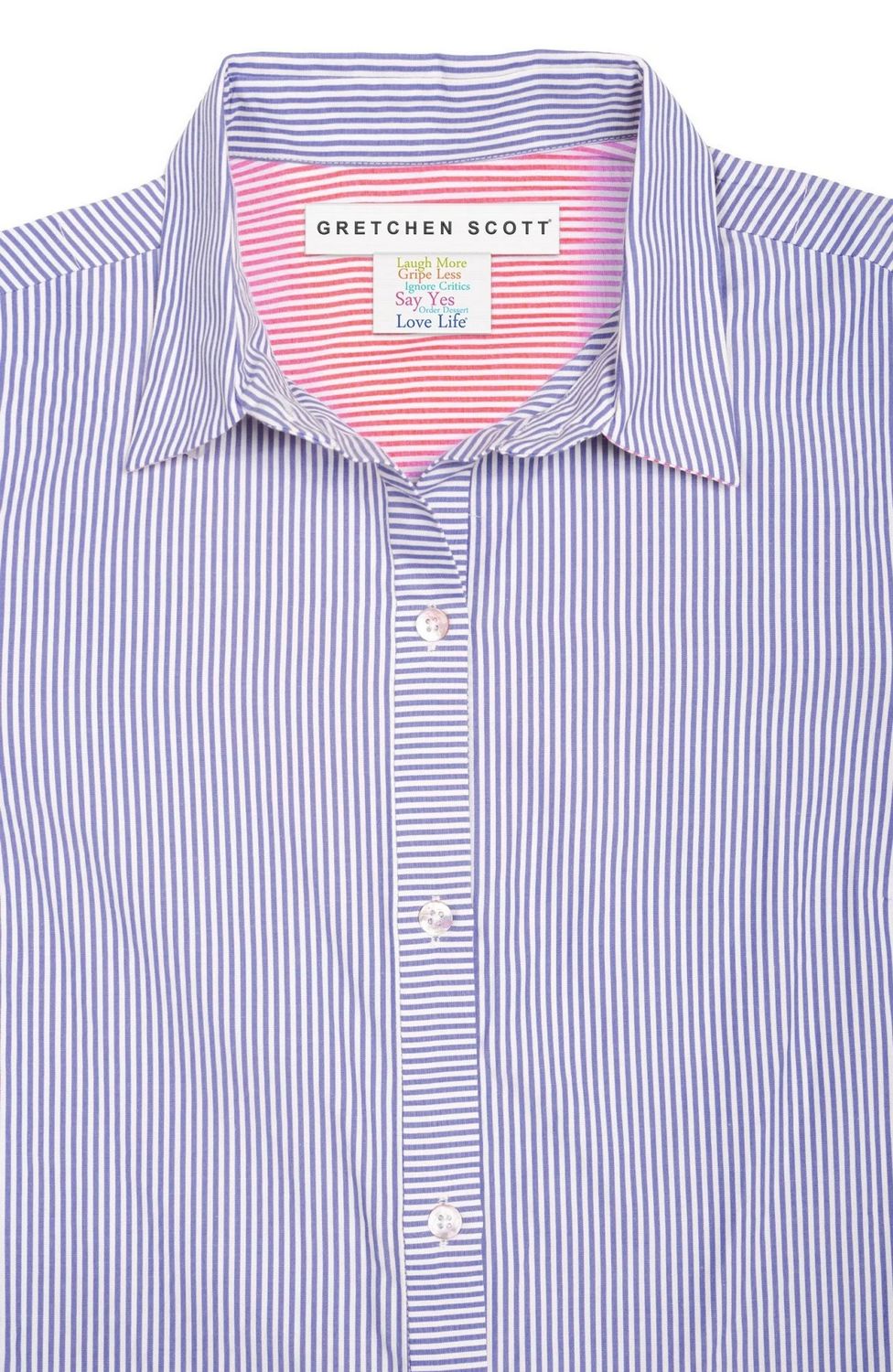 TPBFWW Gretchen Scott Boyfriend Cotton Shirt, Color: NAVY, Size: SM