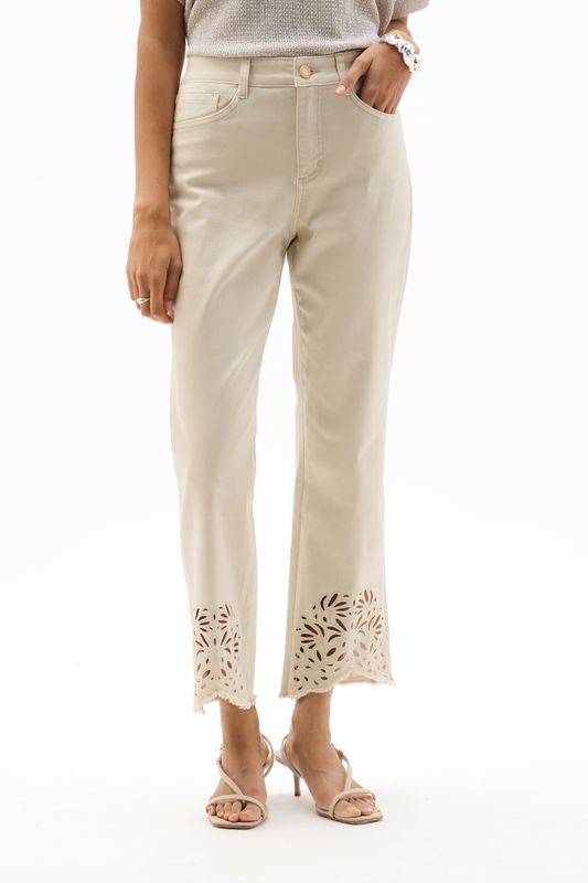 262980 Joseph Ribkoff Jeans with Flower Embroidery