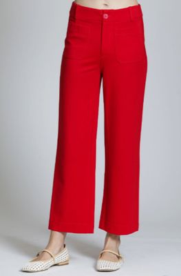 E168 APNY Ponte Cropped Wide Leg Pant