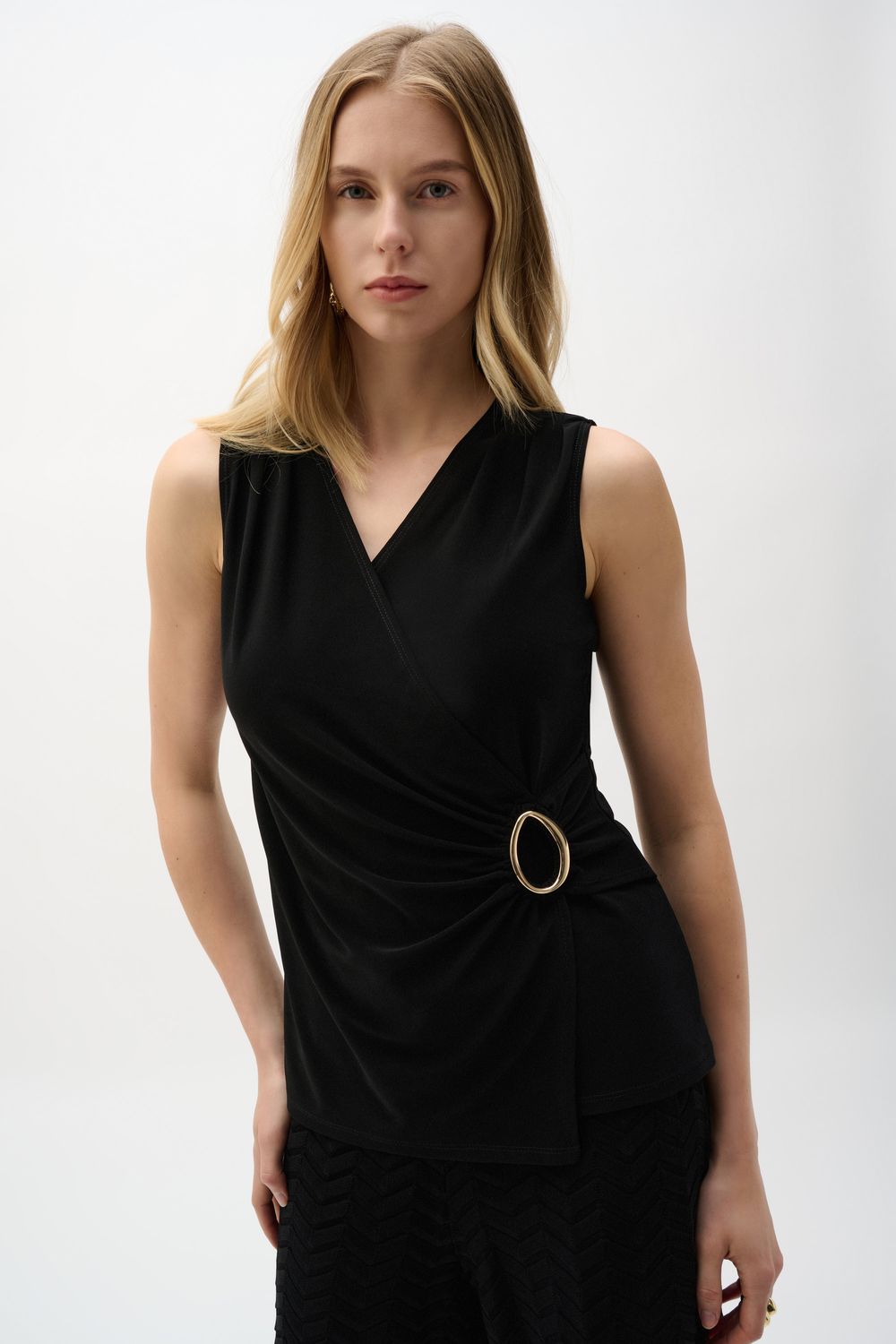 262072 Joseph Ribkoff Silky Knit Fitted Wrap Top