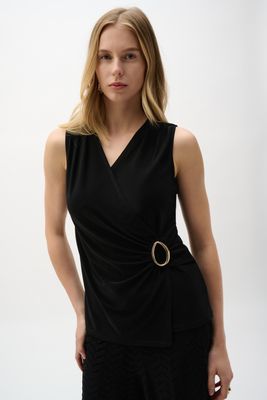 262072 Joseph Ribkoff Silky Knit Fitted Wrap Top