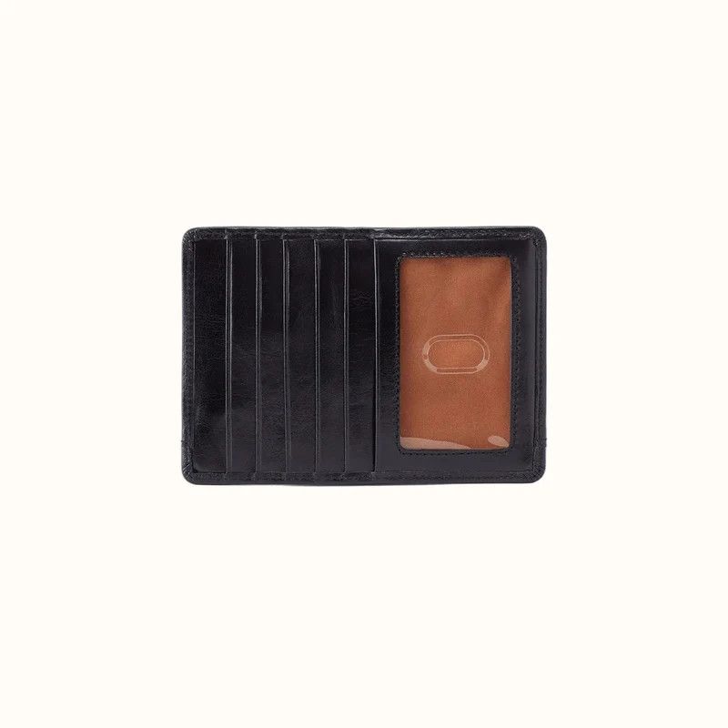 VI-32172BLK Hobo Euro Slide Card Wallet BLACK