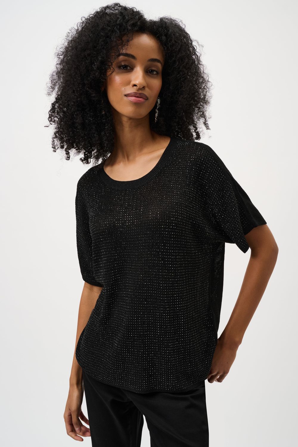 263900CO Joseph Ribkoff Knitted Tee W/Rhinestones