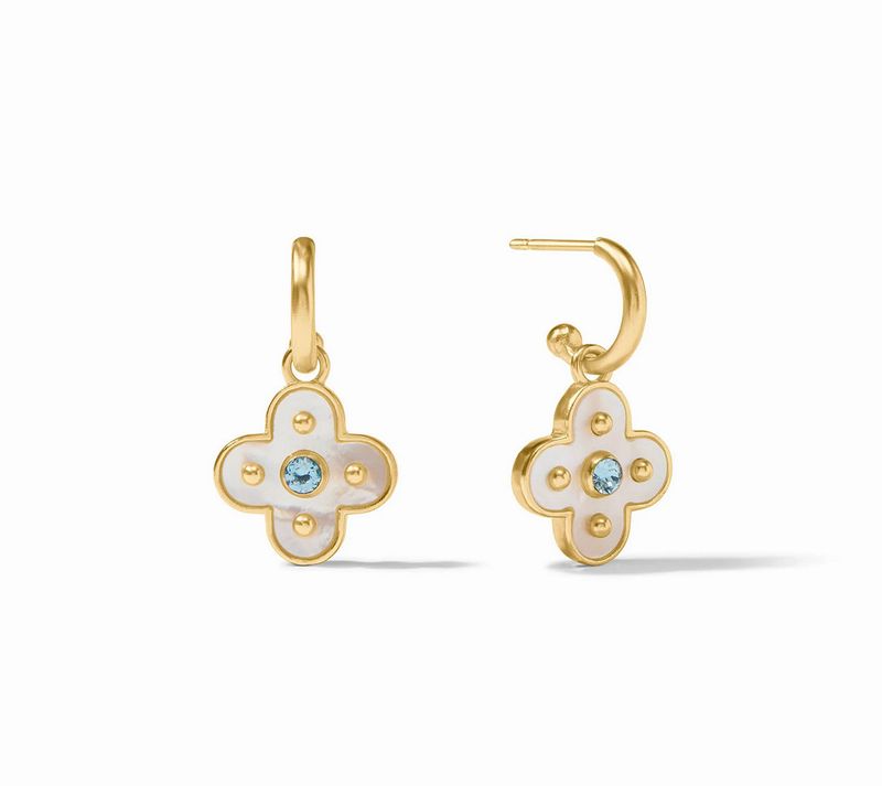 ER1054GCA00 Colette Hoop &amp; Charm Earring CHALCEDONY BLUE