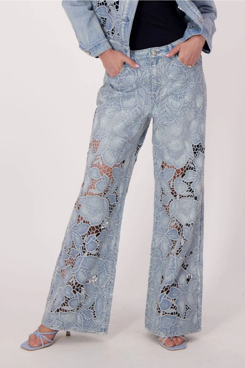326591 Gabby Isabella Cutwork Denim Pant