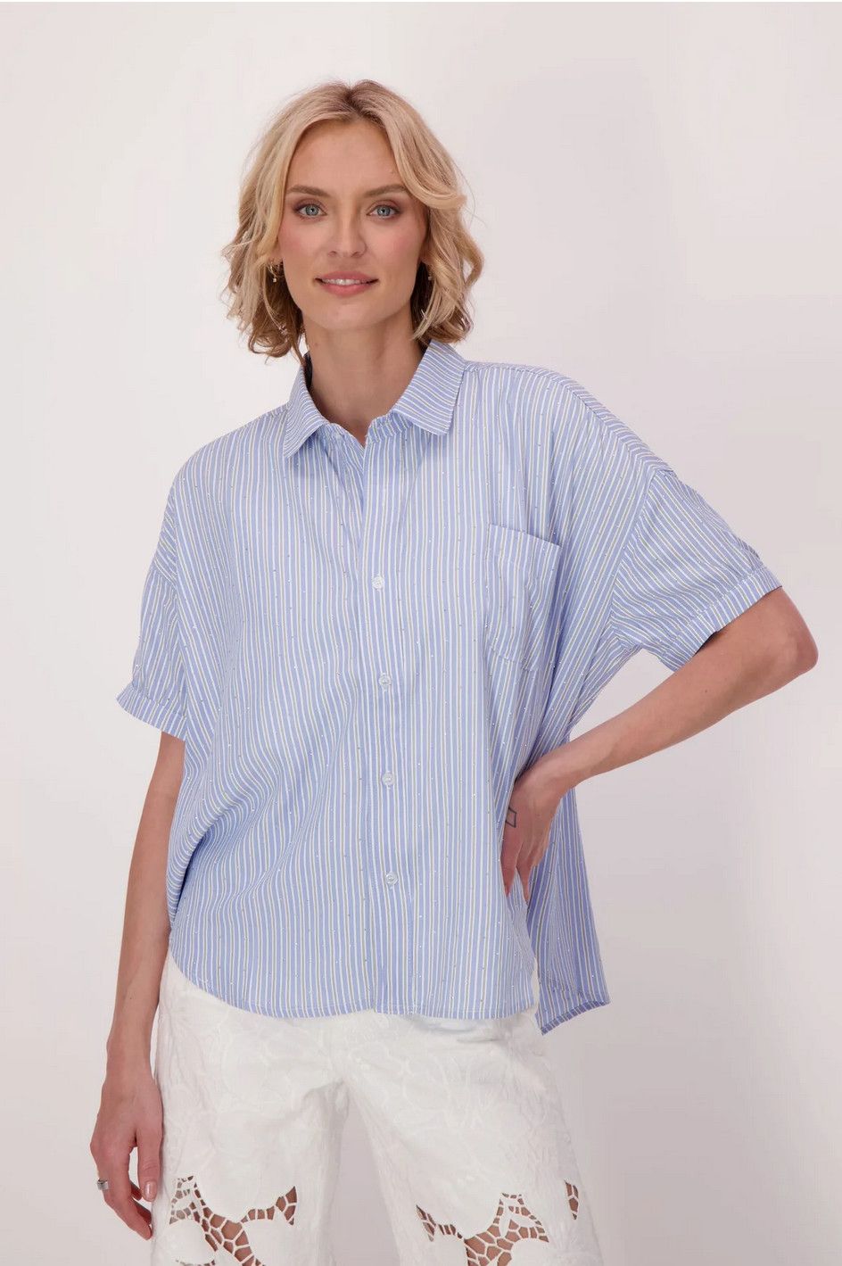 326633 Gabby Isabella Stripe Oversize Shirt