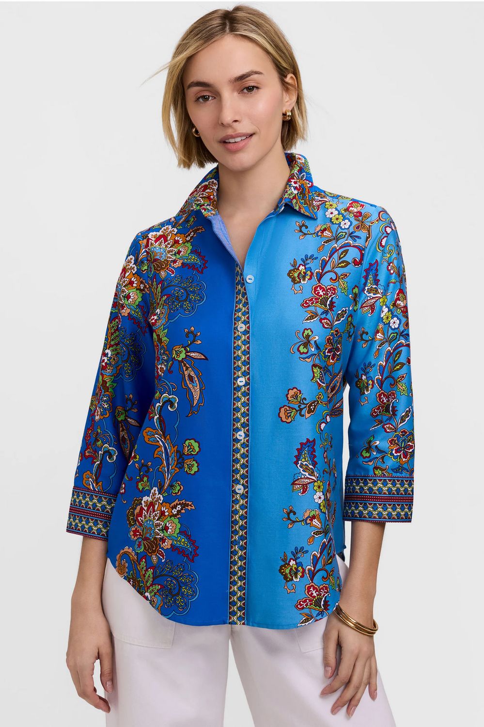 205571 Foxcroft Margaret Floral Shirt