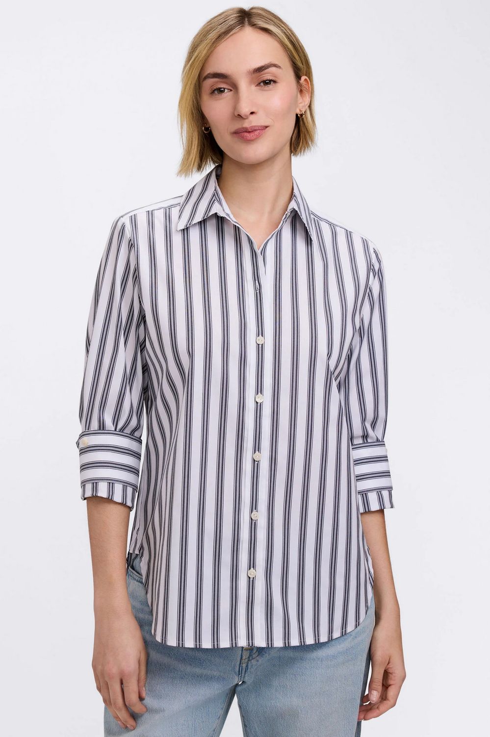 205503 Foxcroft Meghan Striped Shirt