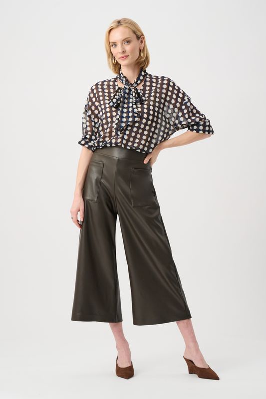 263096 Joseph Ribkoff Leatherette Culotte Pants
